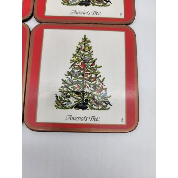 Vintage Pimpernel Acrylic America's Tree Coasters w/Cork Back Set of 6 - Picture 2 of 4